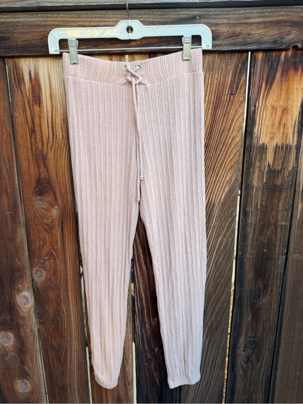 Project Social T Light Pink Ribbed Lace-Up Joggers - Size XS